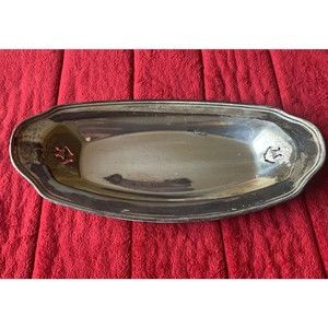 Vintage OVAL TRAY Vases with Flowers Decoration "Eastern Silverplate Co"